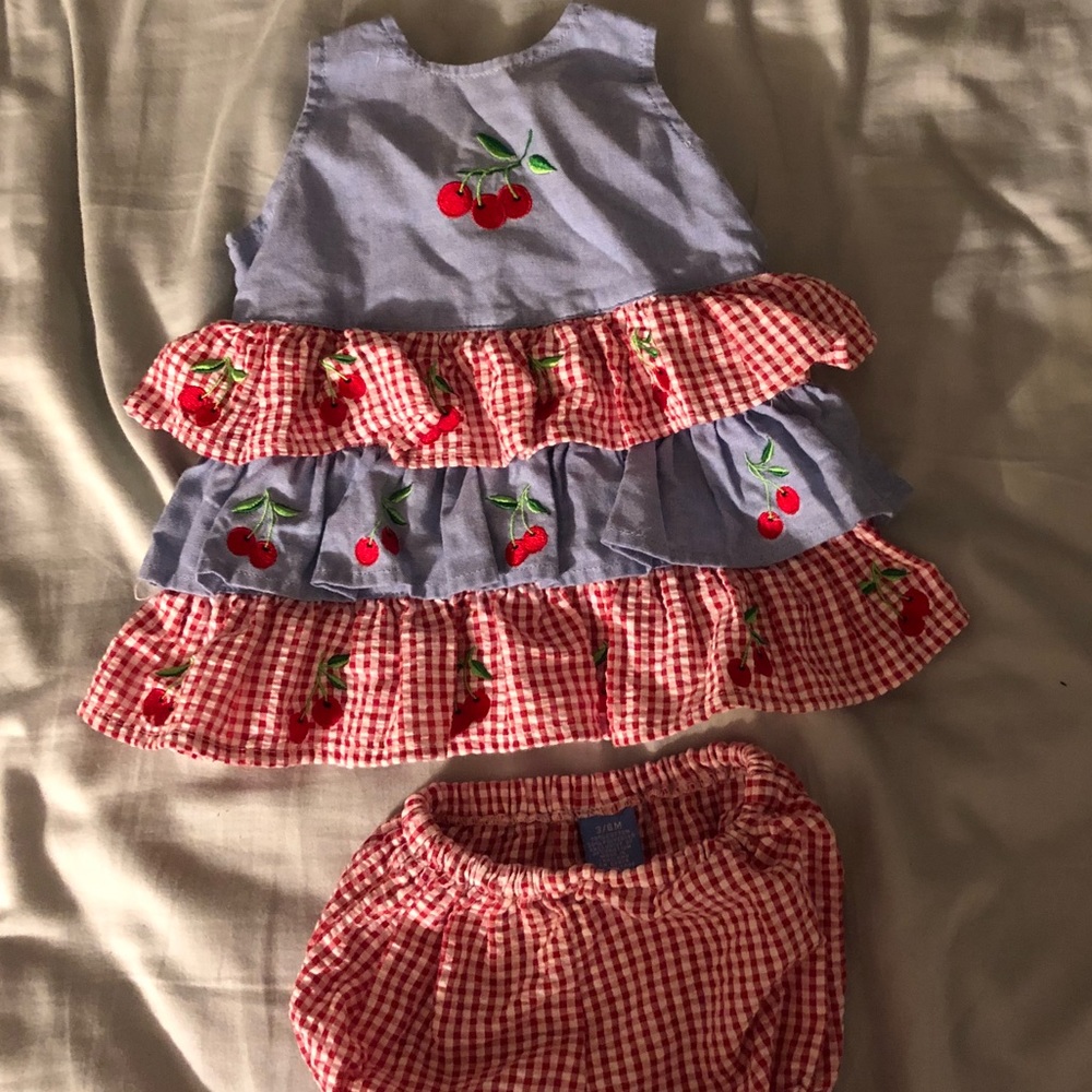 Girls dress with bloomers 3-6mo